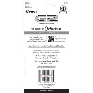 5pk G2 Boost Gel Pens Fine Point 0.7mm Assorted Pink Ink