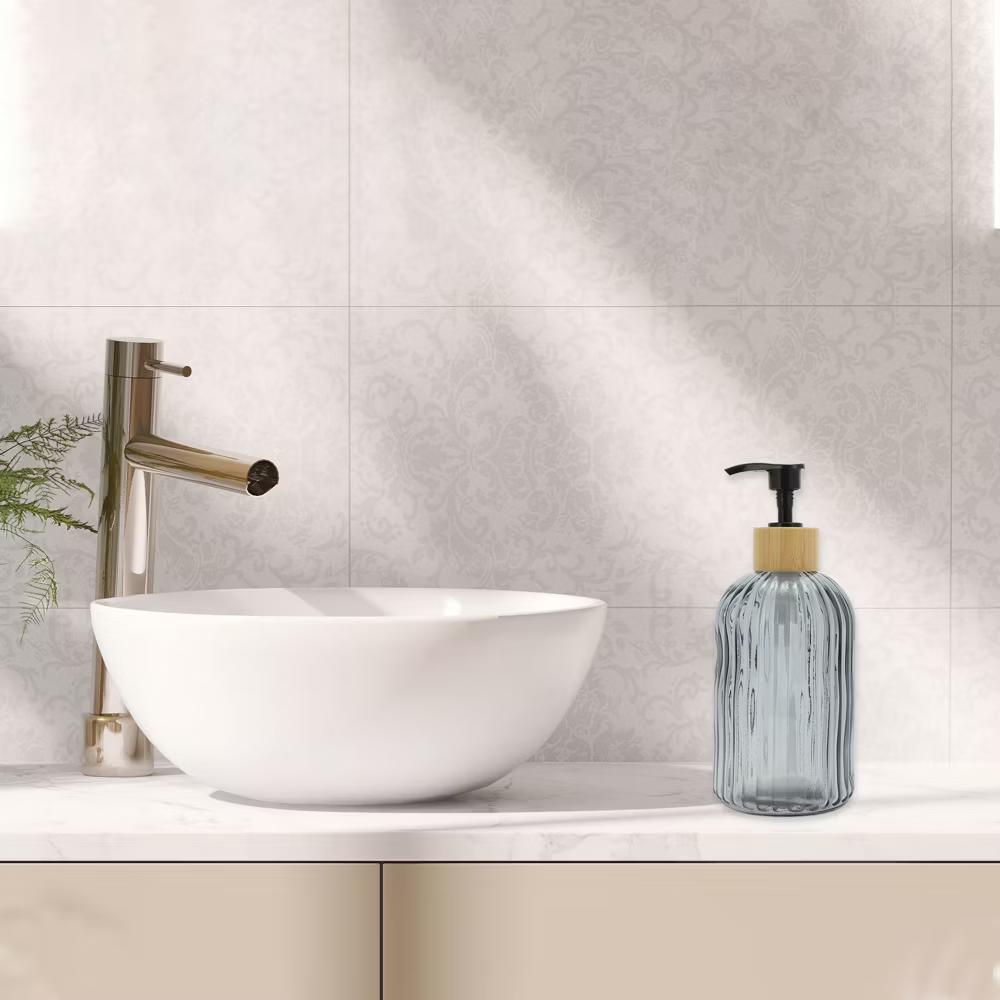 Round Bottom Vertical Stripe Soap Dispenser 13.53oz 1 Pc - Image 9
