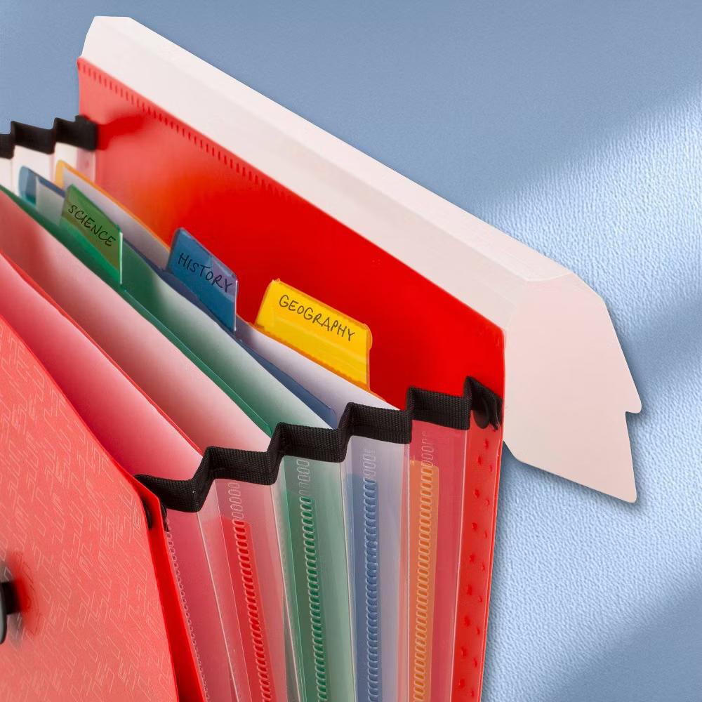 Five Star 9 Pocket Expanding File Folder Fire Red - Image 2
