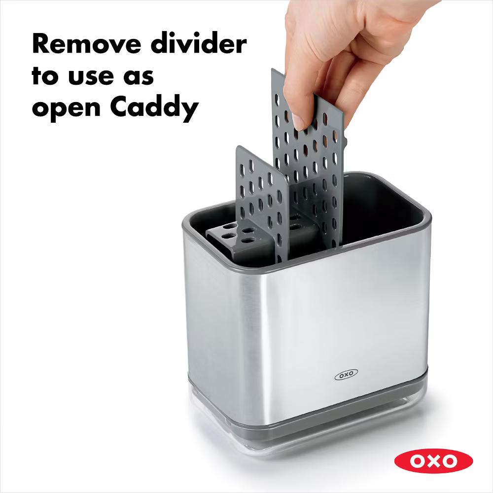 Stainless Steel Sink Caddy: Silver Kitchen Storage, Plastic & Stainless Steel, 3.8"x3.8"x5.5", 1 lb - Image 7