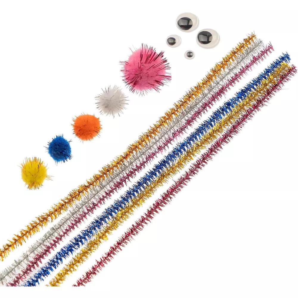 300ct Craft Combo Pack Pipe Cleaners Pompoms Googly Eyes Activity Kits - Image 13