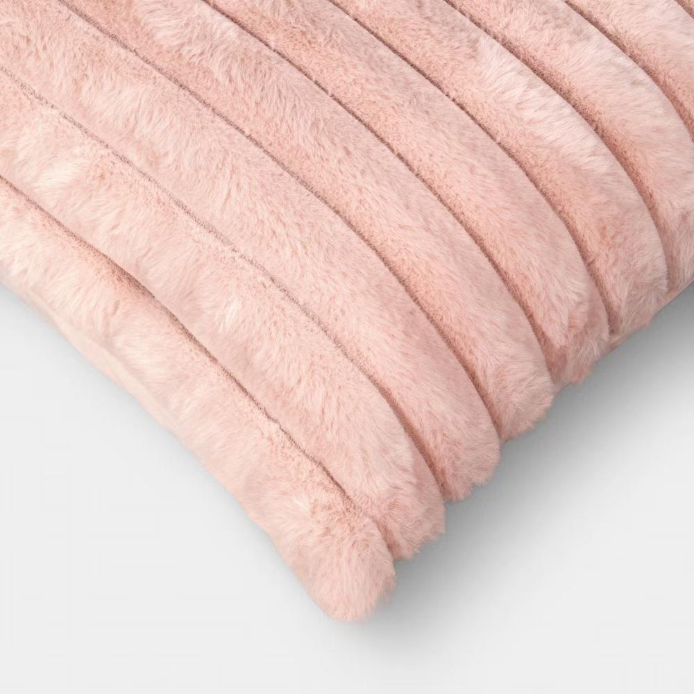 2pk Ribbed Faux Fur Toss Pillows - Image 19