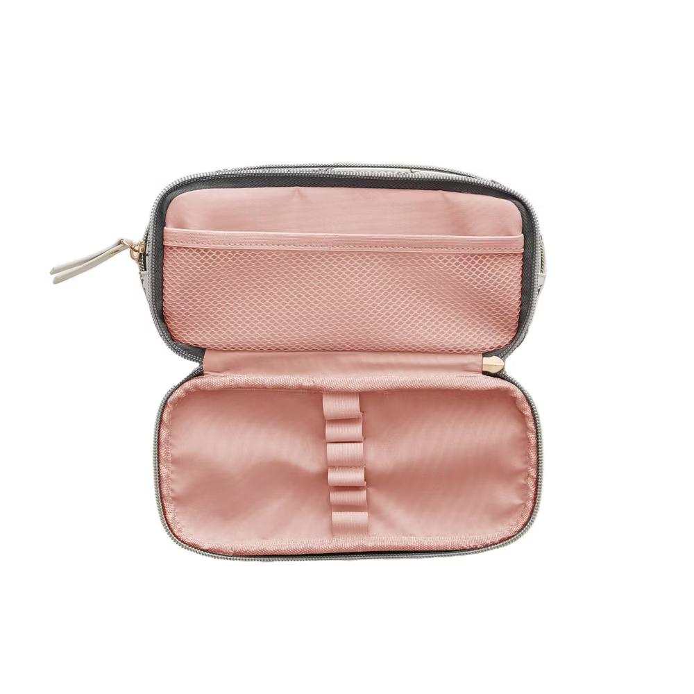 Blue Sky The Evergirl Faux Leather Zipper Pencil Pouch Pressed Flowers White: Pencil Bag for Teens, 7.75" 3.5"
