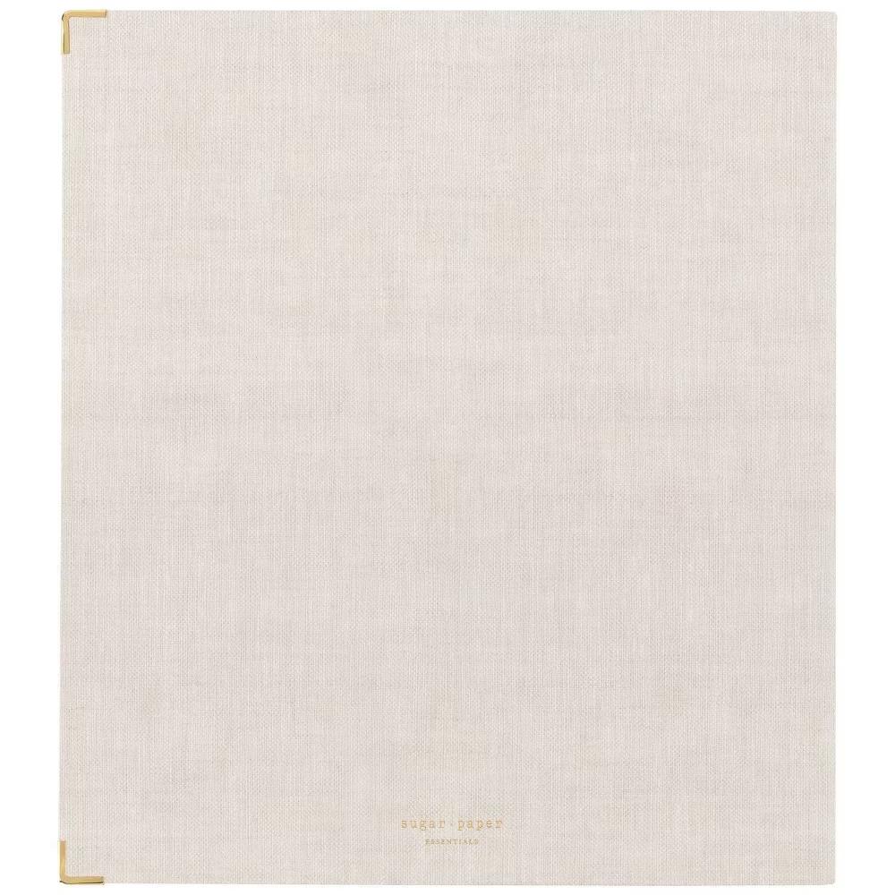Essentials 1" Round Ring Binder Flax: Cute Linen Aesthetic Binder with Hard Cover & Internal Pocket - Image 6