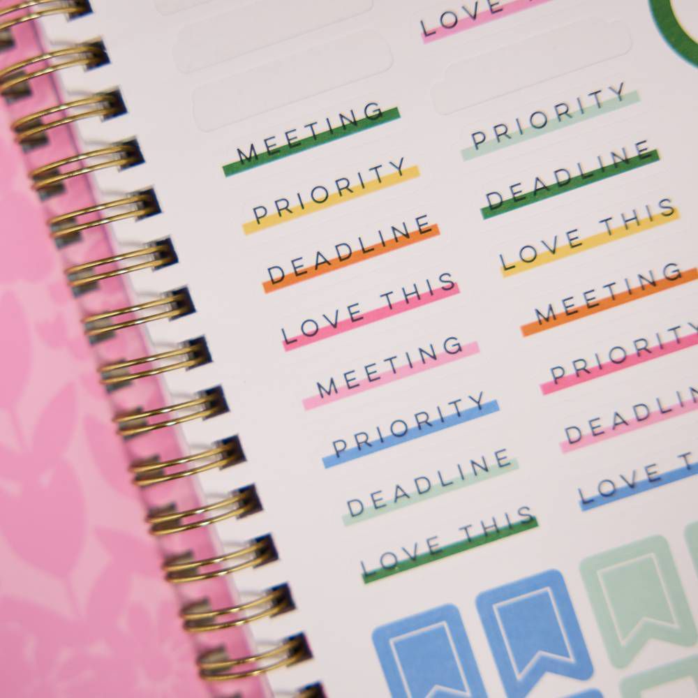 Happy Brands 2026-2027 9.375"x11.875" Organized Ditzy Garden Big 12 Months Twin Loop Dated Teacher Planner - Image 24