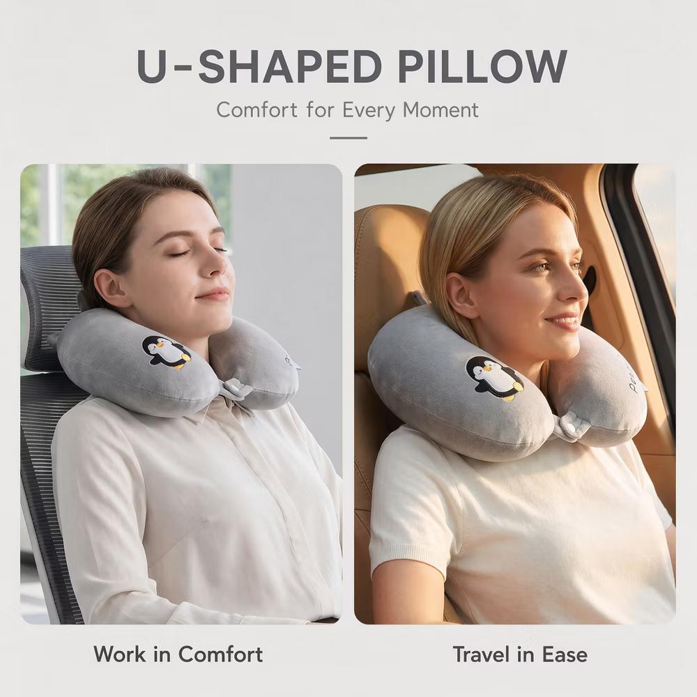 Cut Animal Pattern Memory Foam U-Shape Travel Lightweight Travel Neck Pillows 13x11in 1 Pc - Image 15