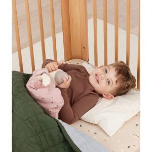 ergoPouch Organic Toddler Pillow with Pillowcase Caramel Grid