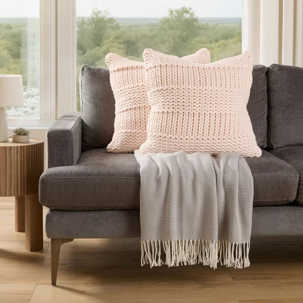 Cozy Chunky Knit Throw Pillow Cover And Pillow Insert - Image 49