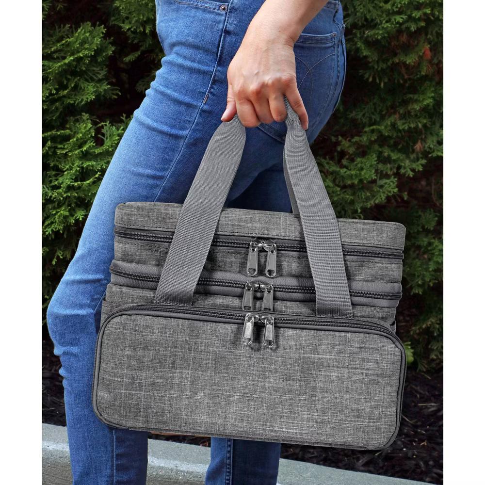 Singer Soft Collapsible Basket Gray: Sewing Kit Storage Case, Polyester, 12.25" Width, 9" Height, 8" Depth - Image 4