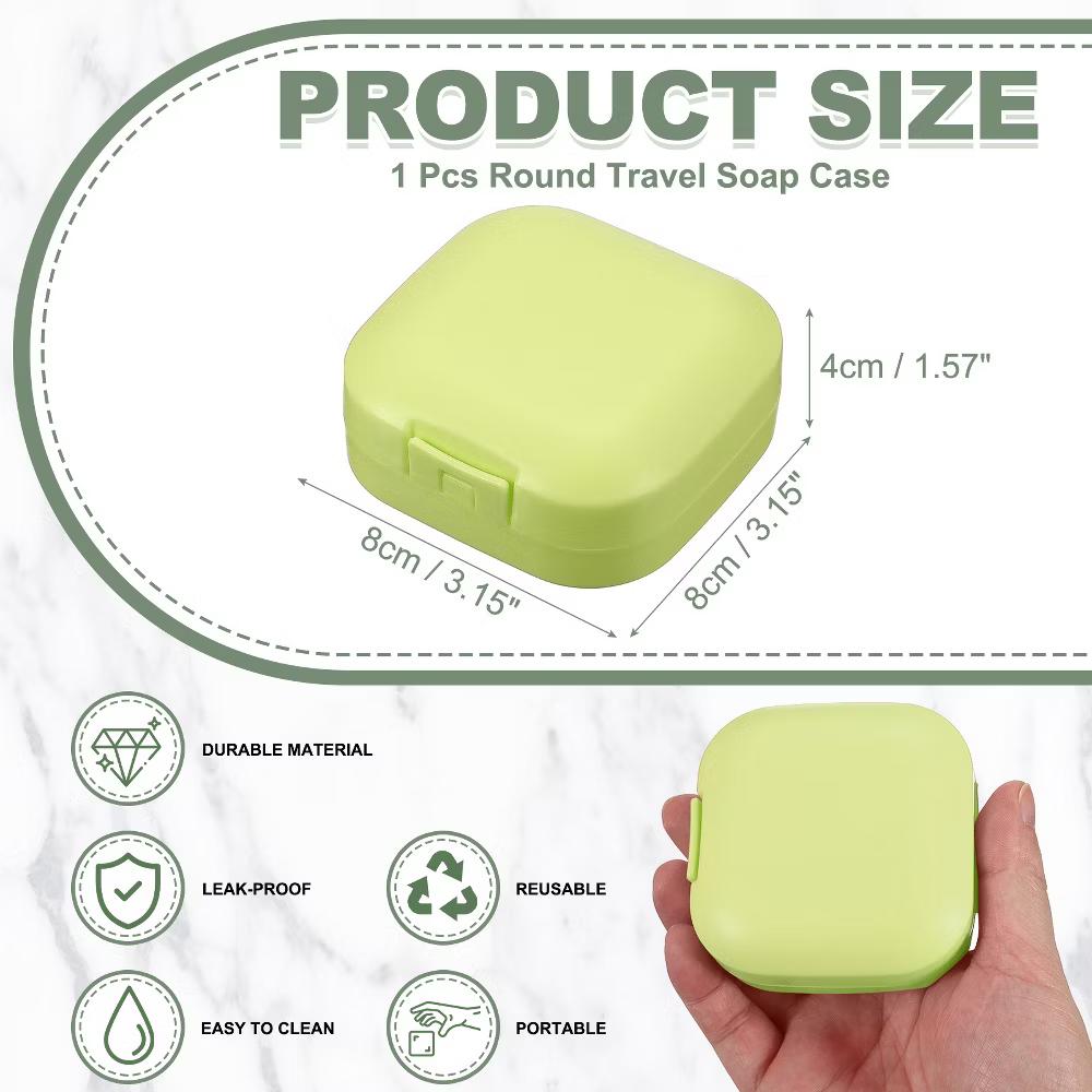 Soap Dish, Travel Soap Case, Waterproof Holder Case 2 Pcs Green - Image 5