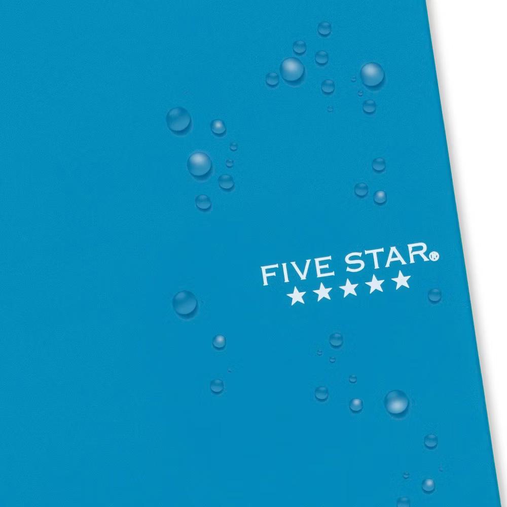 Five Star 80pg 2 Subject College Ruled Notebook 9.5"x6": Spiral, Wire-Bound, Acid-Free, Perforated, Water-Resistant, Pocket - Image 3