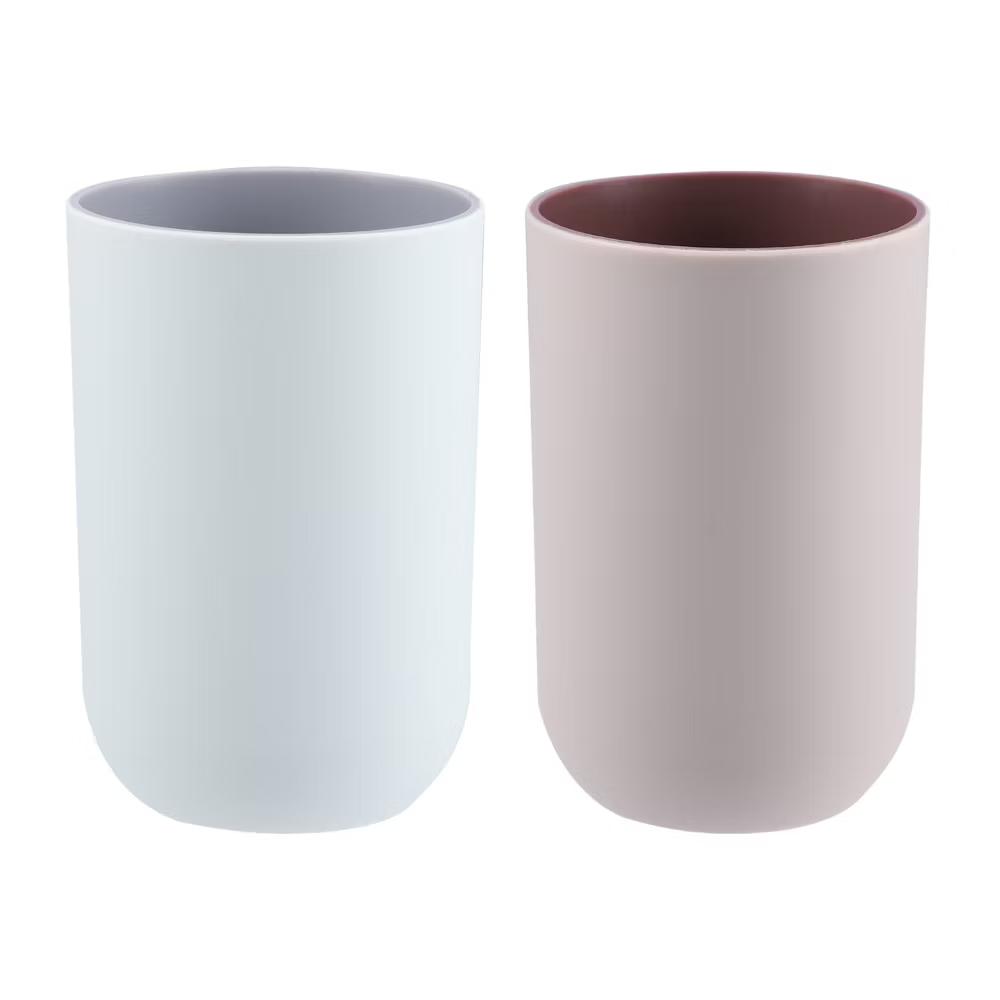 2Pcs Bathroom Tumblers Bathroom Toothbrush Cup Blue 4.33''x2.76'' 350ml - Image 50