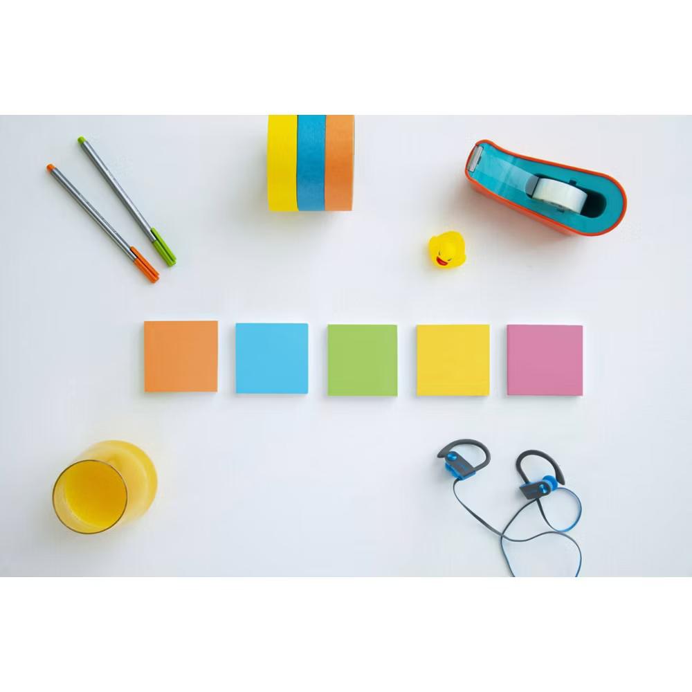Super Sticky Notes 3" 3" Energy Boost Collection: 6 Multicolor Pads, 70 Sheets Each, Art & Design Theme - Image 7