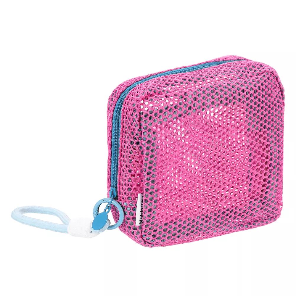 Mesh Travel Toiletry Organizing Zipper Mini Makeup Bag with Strap 4.7" - Image 15