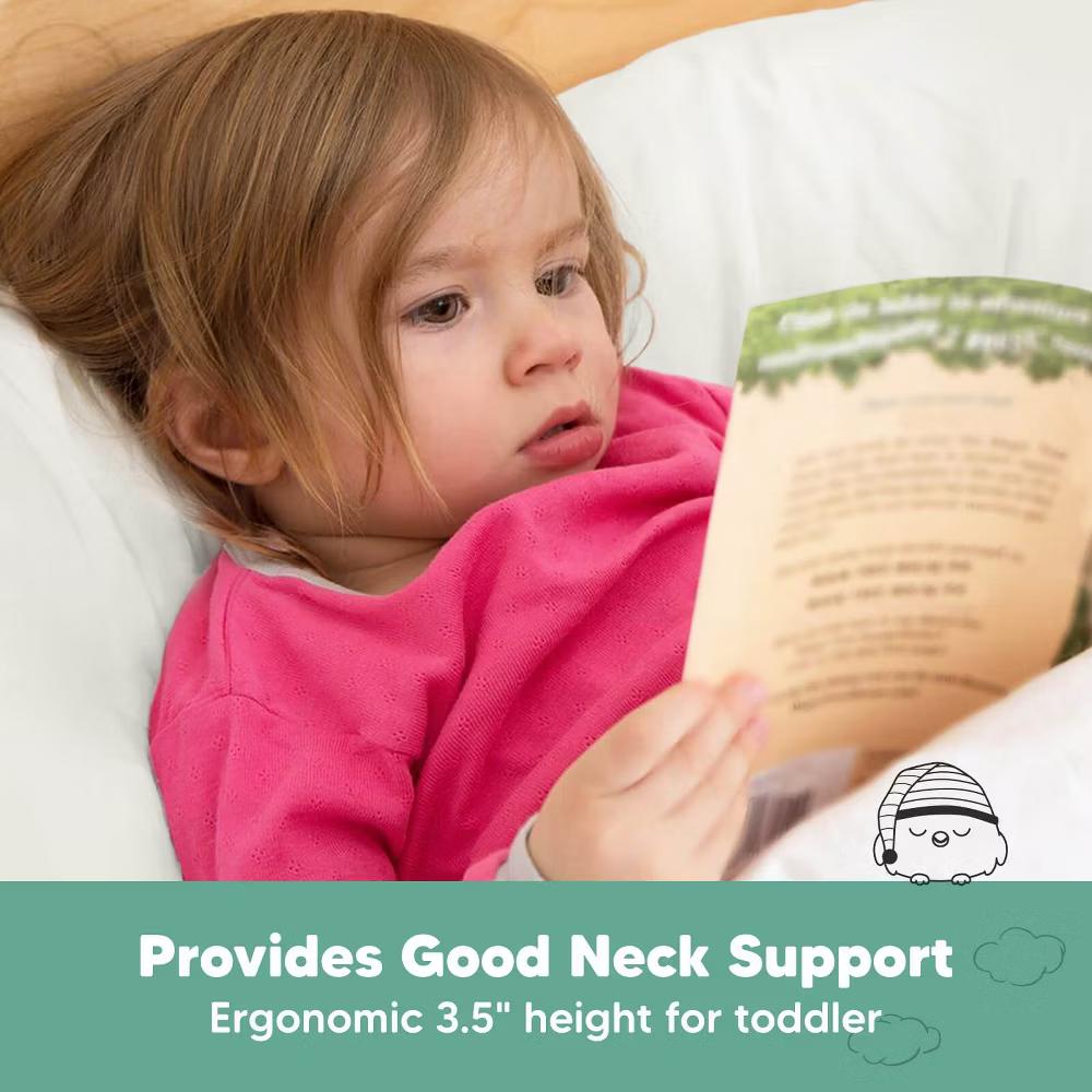 Jumbo Toddler Pillow with Pillowcase, 14X20 Soft Organic Toddler Pillows for Sleeping, Kids Travel Pillow - Image 39