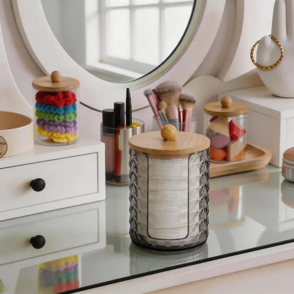 Compact Diamond-pattern Bath Canister 1 Pc - Image 12