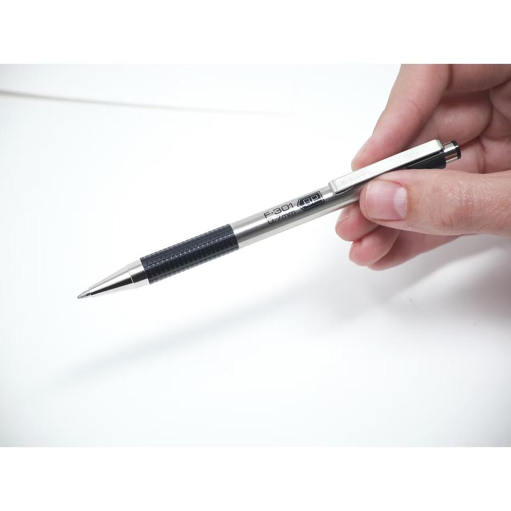 Zebra 2ct F-301 Ballpoint Pens Black Ink Fine.7mm: Contoured Grip, 5.125" Length, Stationery & Office Supplies - Image 5