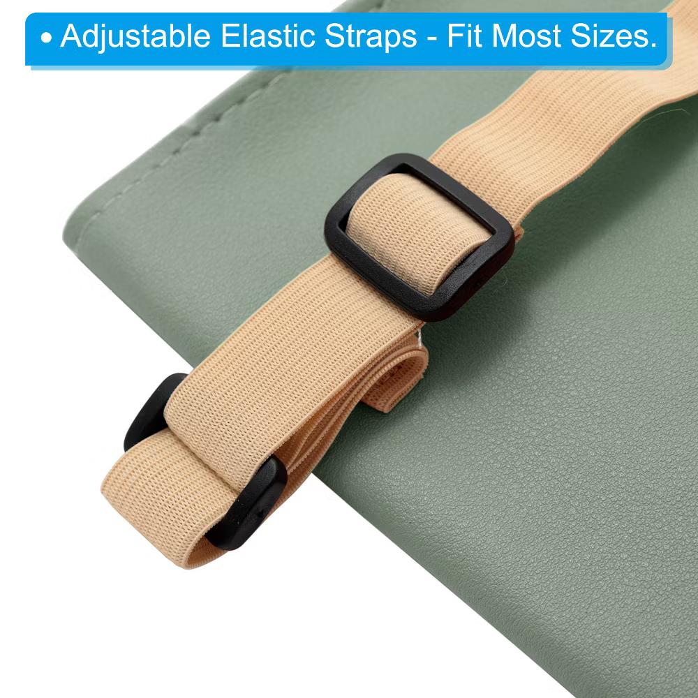 Car Sun Visor Seat PU Leather Adjustable Elastic Strap Tissue Box Covers 2 Pcs - Image 11