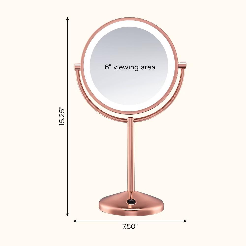 Conair LED Vanity Mirror with 1x and 10x Magnification Rose Gold - Image 6