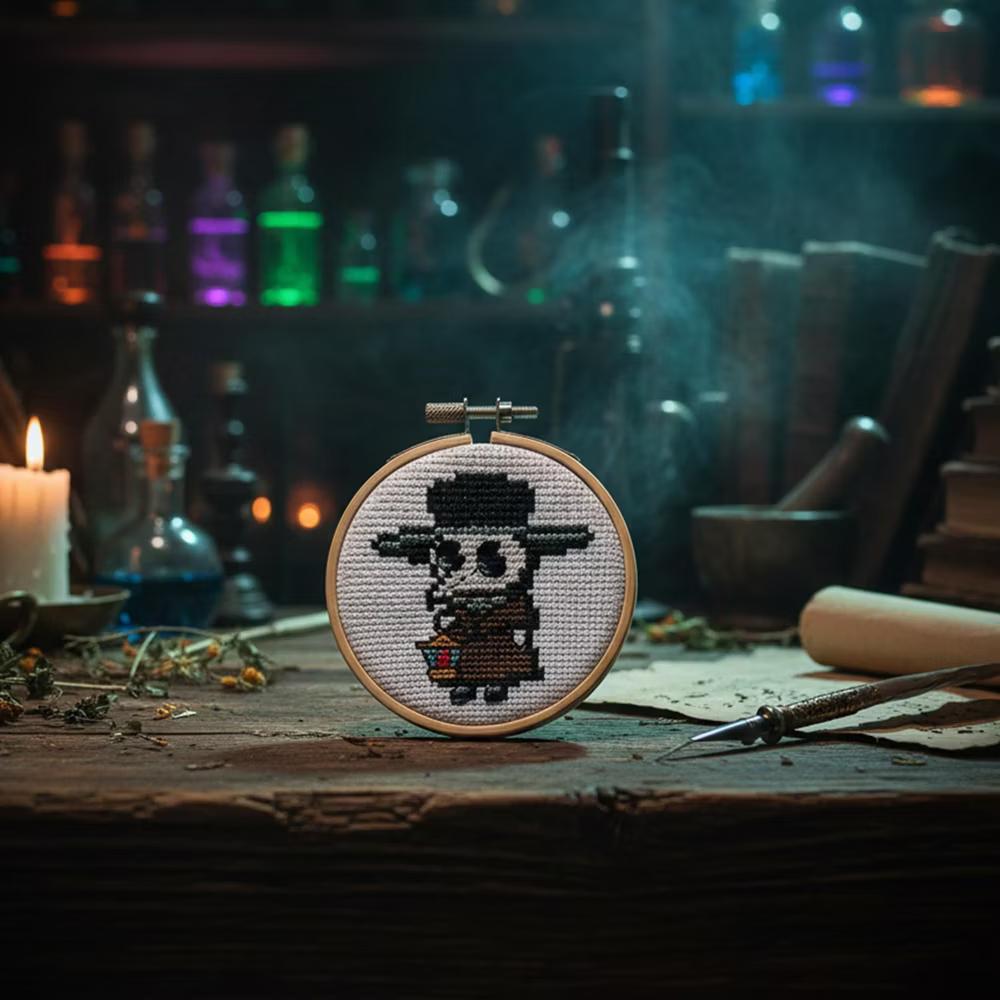 NMR Distribution Plague Doctor Cross Stitch Embroidery Kit - Image 2