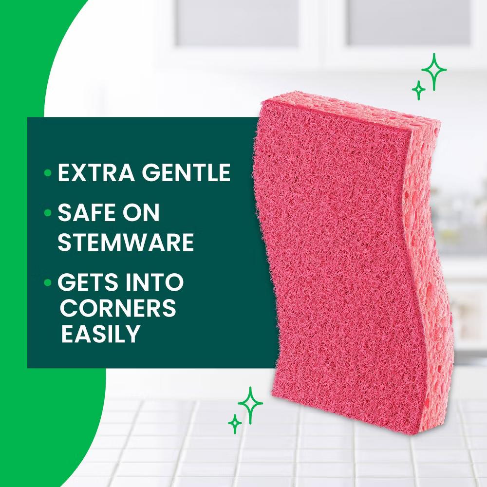 Delicate Clean Non-Scratch Scrub Sponges - 3ct: Multi-Surface, Reusable Cellulose Cleaning Tools - Image 9