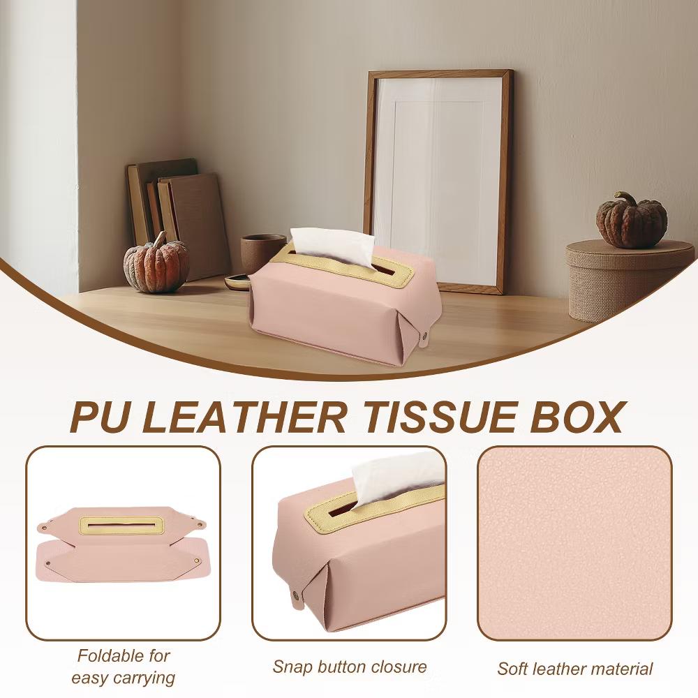 PU Leather Home Car Office Decorative Tissue Box Cover - Image 16