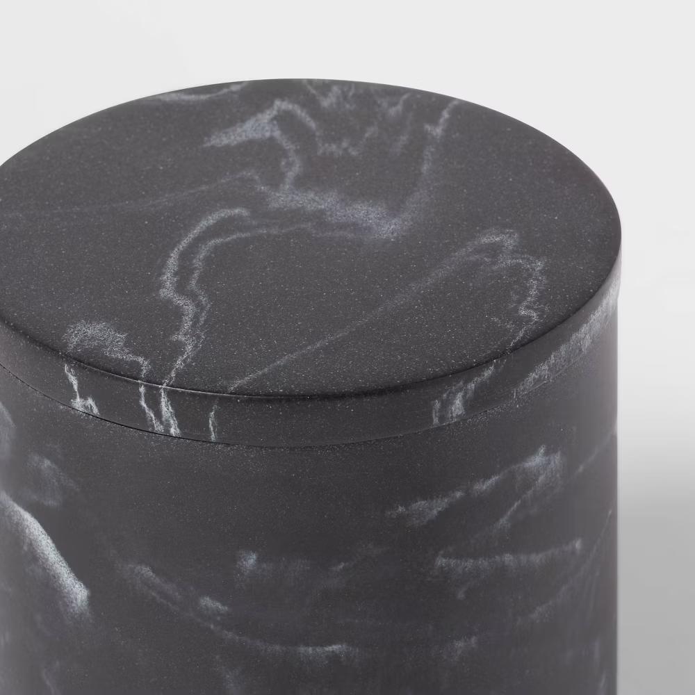 Marble Bath Canister Black - Resin Bathroom Accessories, Qtip Jar, Spot Clean Care - Image 5