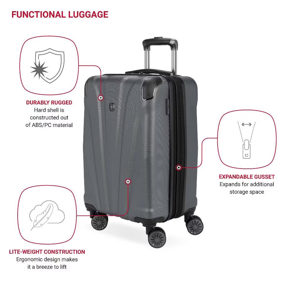 Cascade Hardside Carry On Spinner Wheels Suitcase - Image 29