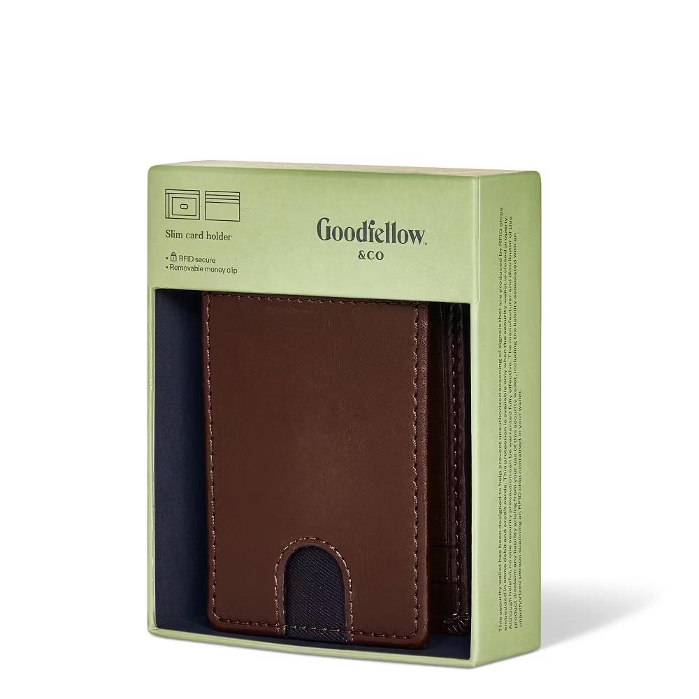 Men's RFID Bifold Wallet with Money Clip - Brown - Image 3