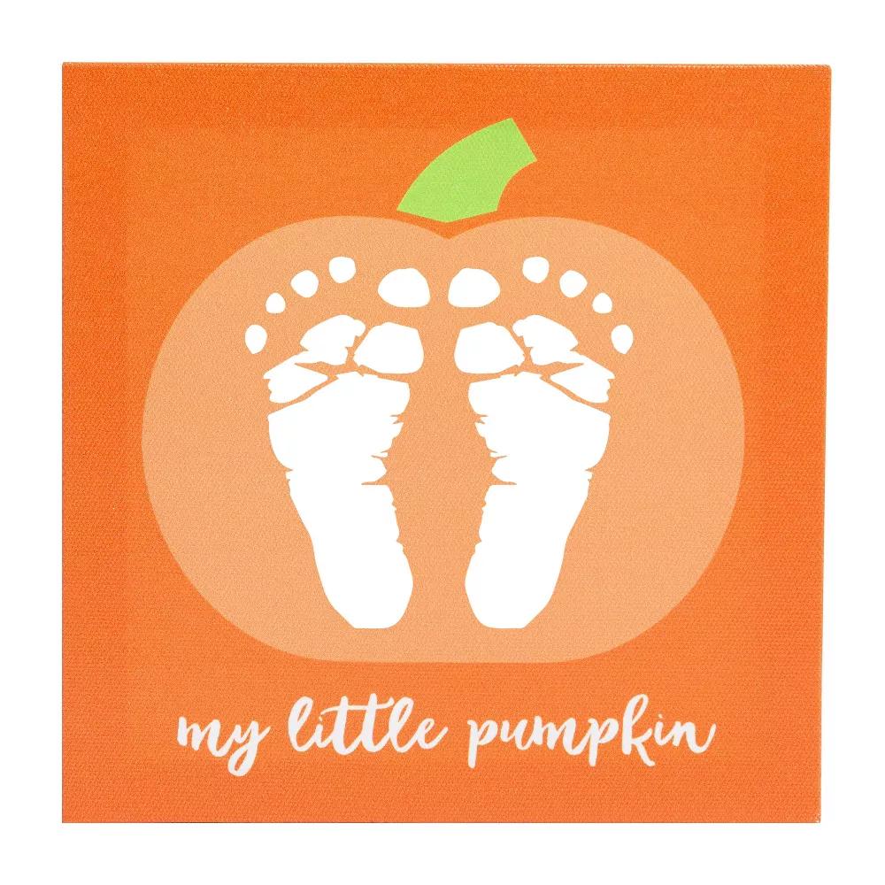 Pearhead My Little Pumpkin Halloween Canvas for Baby's Footprints: DIY Art Kit, Includes Paint & Canvas Board - Image 6