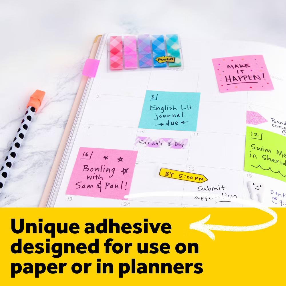3" 3" Notes Cube 400 Sheets/Cube - Pink Wave: Multicolor Sticky Notes, Uncoated Paper, Art & Design Theme - Image 6