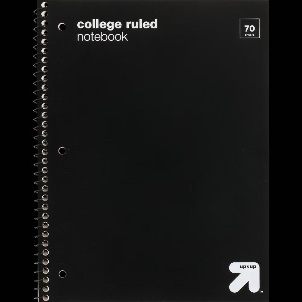 College Ruled 1 Subject Flexible Plastic Cover Spiral Notebook - Image 3