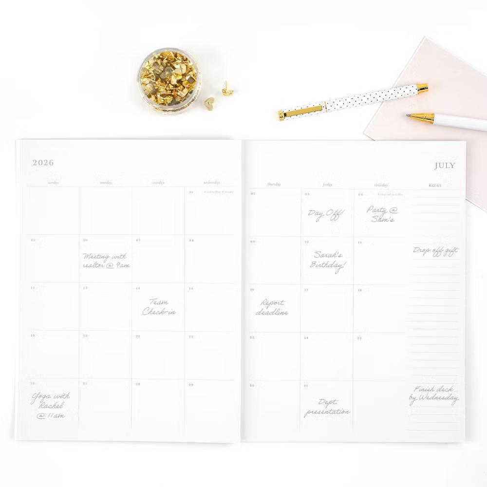 Essentials 8.5"x11" Large 2026-2027 Monthly Planner Pink Badge - Image 2