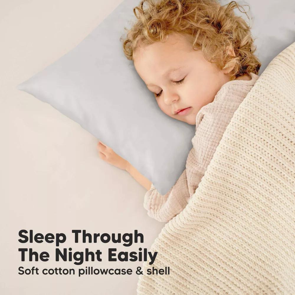 Jumbo Toddler Pillow with Pillowcase, 14X20 Soft Organic Toddler Pillows for Sleeping, Kids Travel Pillow - Image 13