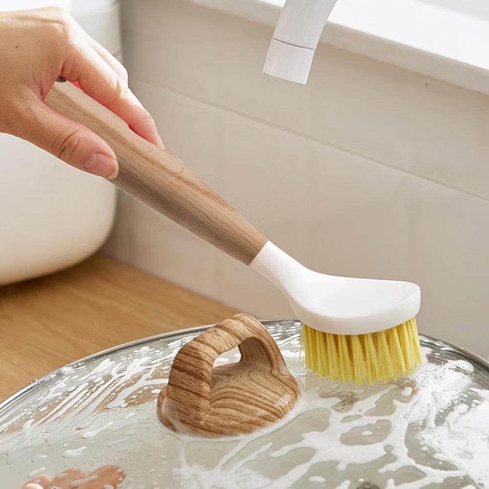 3-Piece Bamboo Dish Brush Set with Scraper and Tough Sisal Bristles - Image 8