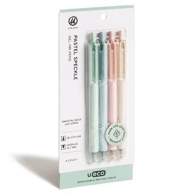 U-Eco 4pk Gel Pens Black Ink Pastel Speckle - Image 5