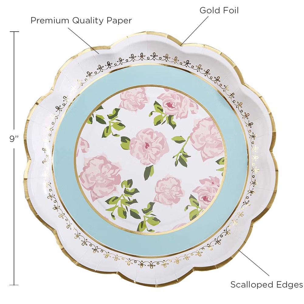 Tea Time Whimsy 9 in. Premium Paper Plates (Set of 32) - Image 7