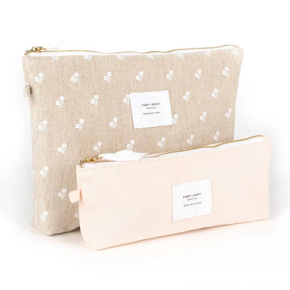 Essentials 2pk Pouch Flax Flower and Pink - Image 2