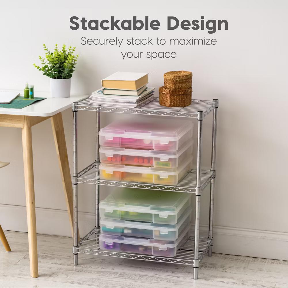 USA Paper Thick Portable Plastic Scrapbook Storage Snap Tight Cases - Image 39
