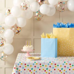 45ct Large Balloons Garland Arch with Confetti White