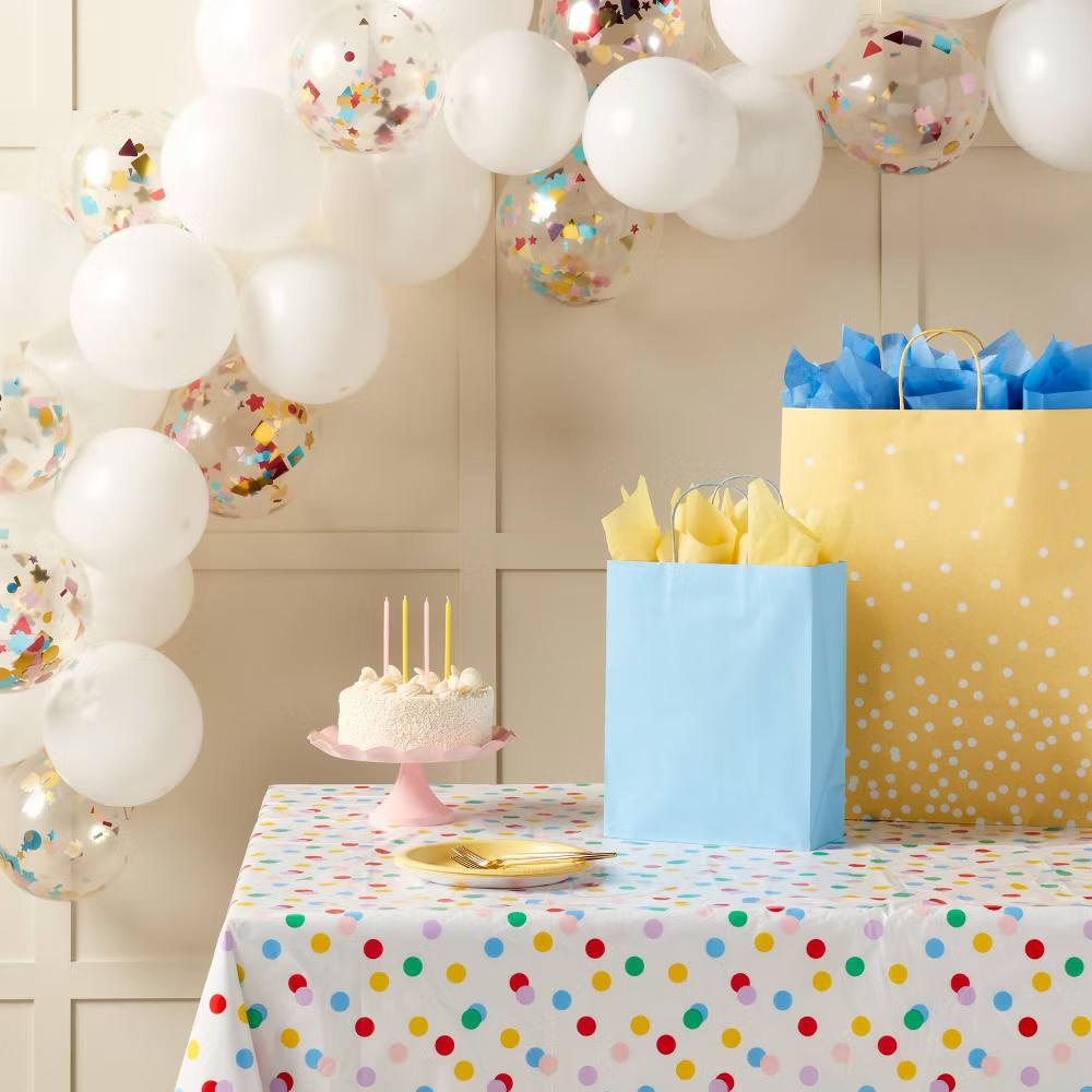 45ct Large Balloons Garland Arch with Confetti White