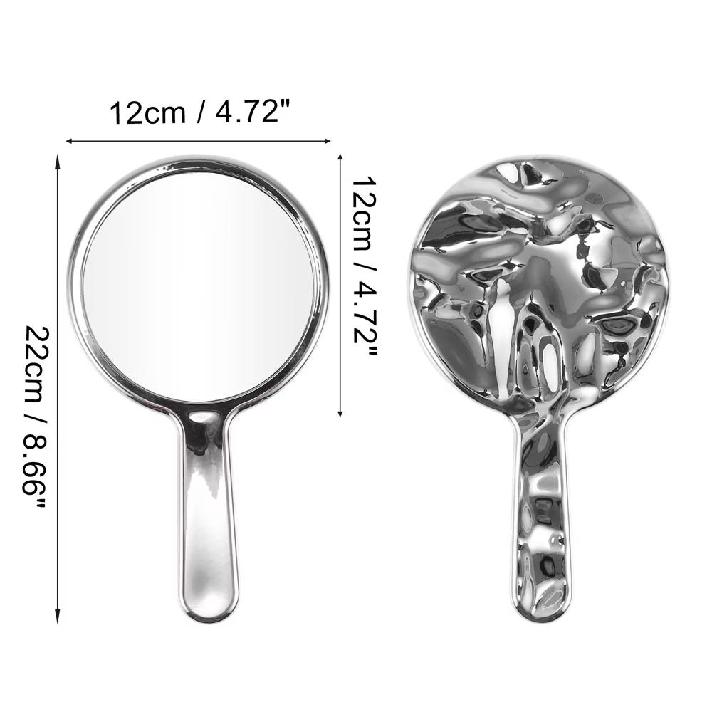 Retro Ripple Style Round Cosmetic Mirror 1 Pc - Image 4