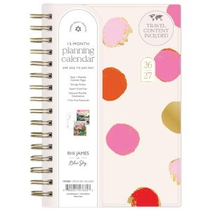 Rhi James for Blue Sky Daily/Monthly Planner 15 Month Wirebound 5"x8"" Printed - Cream Dot