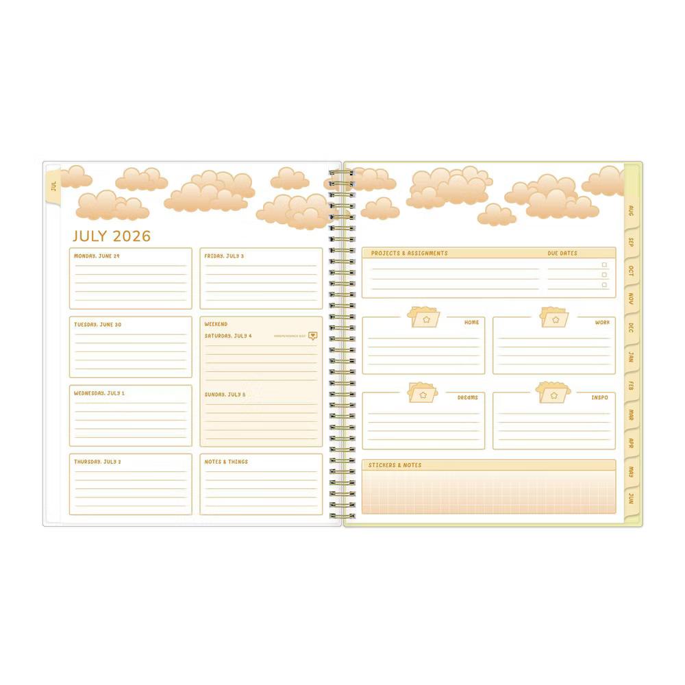 Unicorn Eclipse 8.5"x11" 2026-2027 Weekly/Monthly Planner Lemons Smooth Frosted Safety Wirebound - Image 8