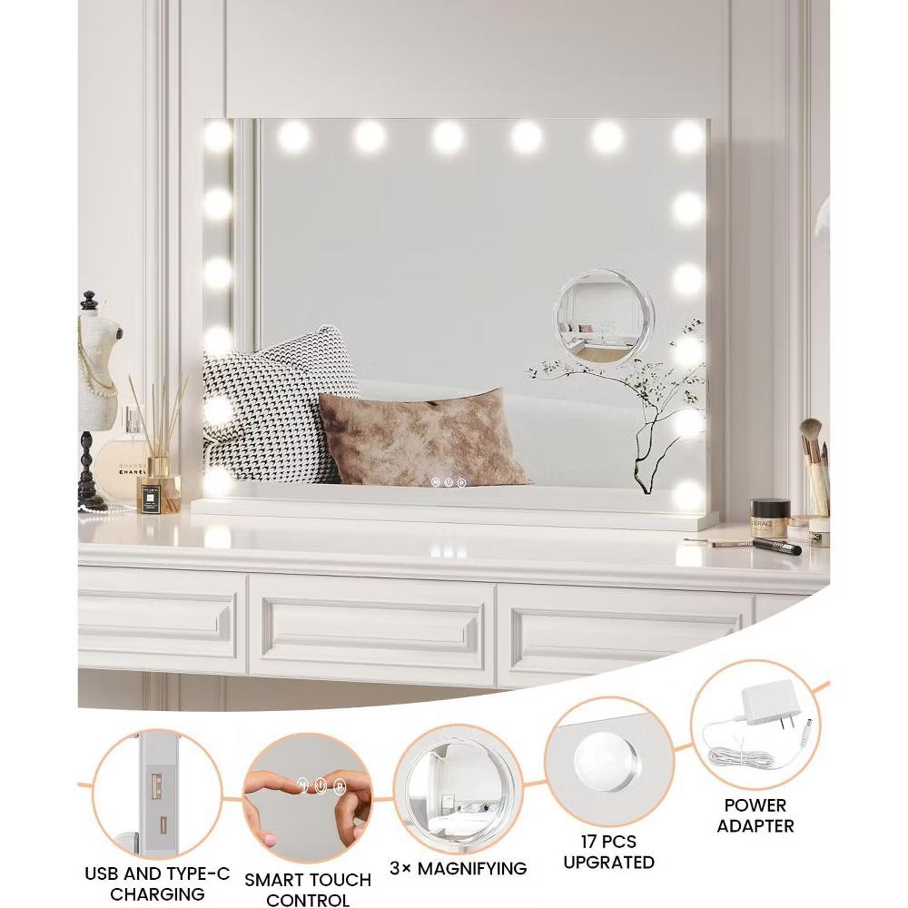 LED Vanity Mirror – Touch Control 3 Light Modes, Dimmable & 360° Rotation Makeup Mirror for Bathroom/Bedroom (1-Piece) - Image 32