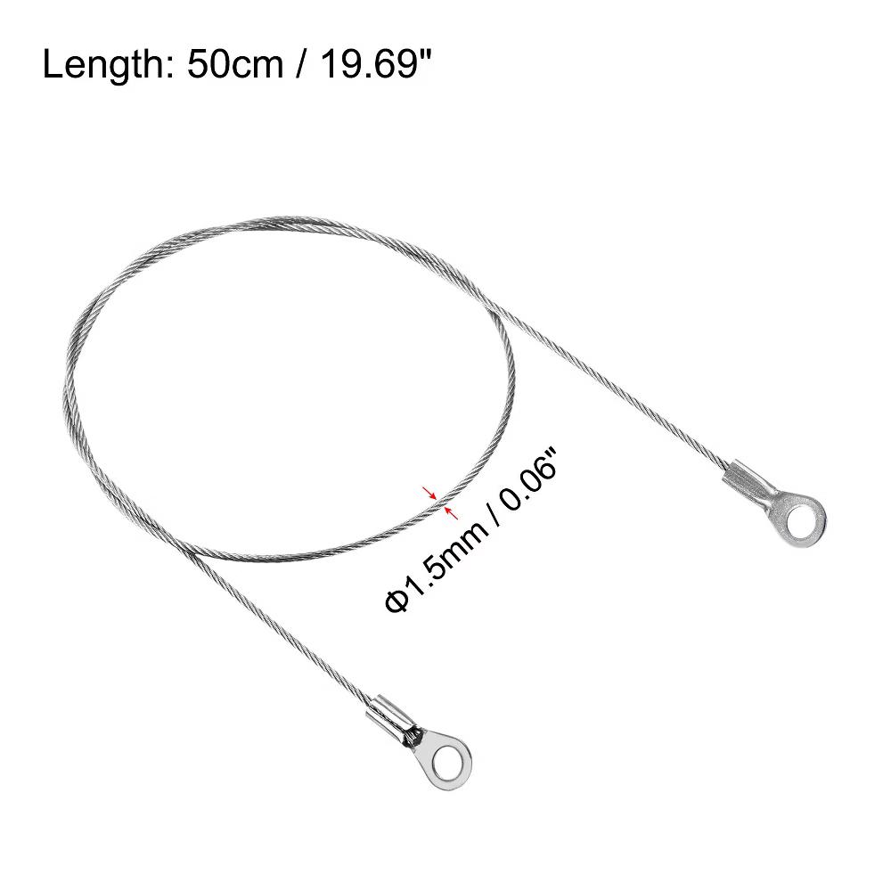 Lanyard Cable Rope with Key Ring Keychains Silver 4 Pcs - Image 25
