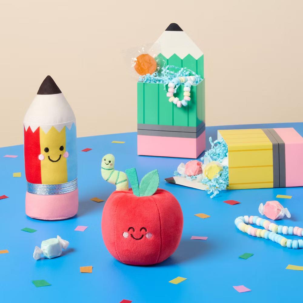 Apple with Worm Plush Classroom Decor