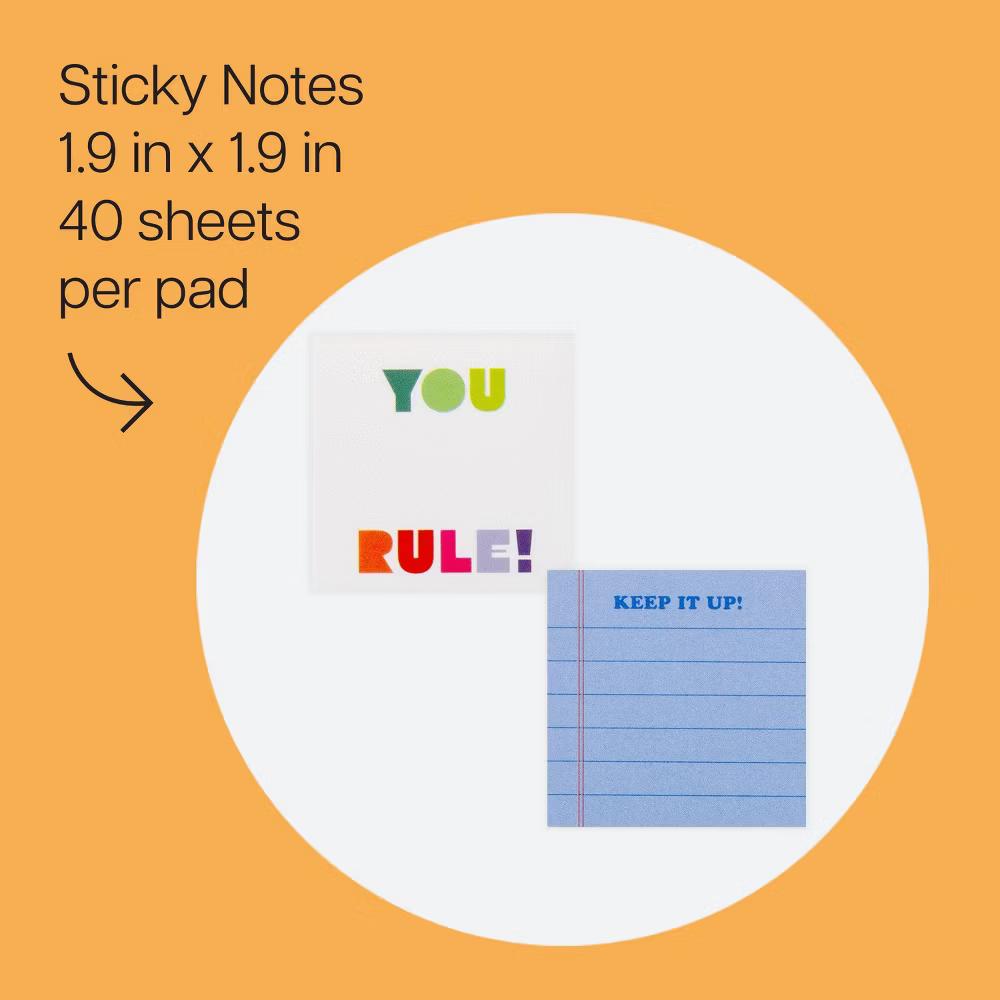 2pk 2"x2" Class Notes Pencil You Rule