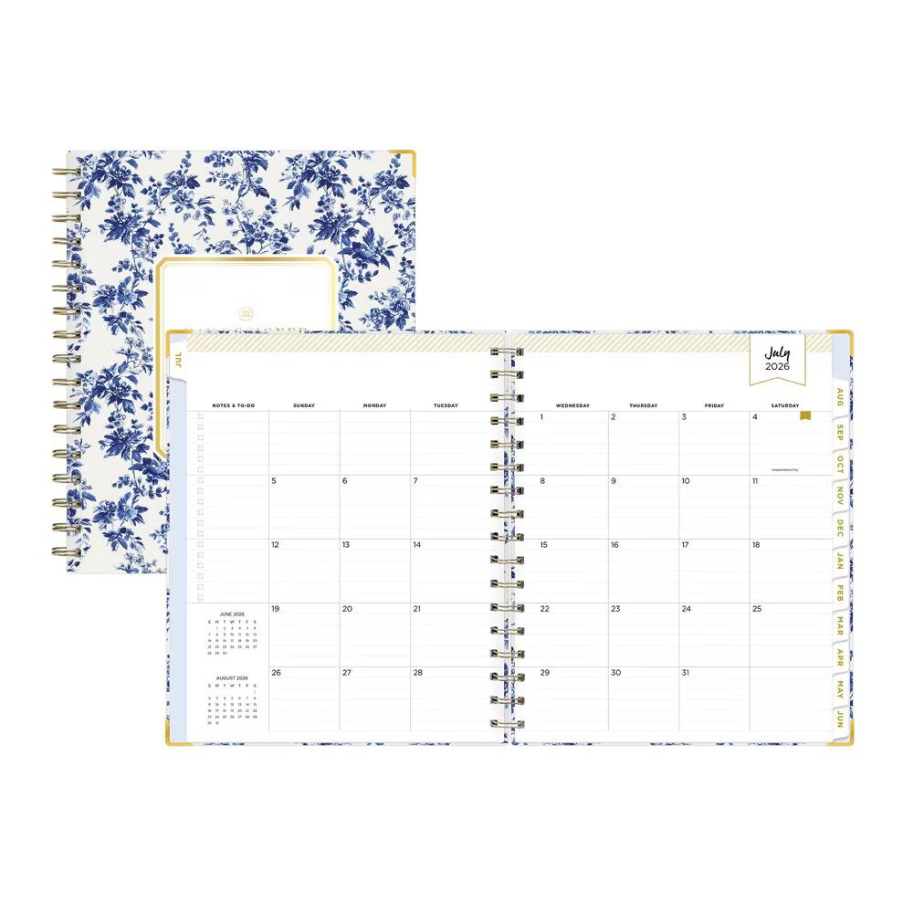 Day Designer 7"x9" 2026-2027 Planner Fleurie Blue Matte Laminated Weekly/Monthly Safety Wirebound - Image 13