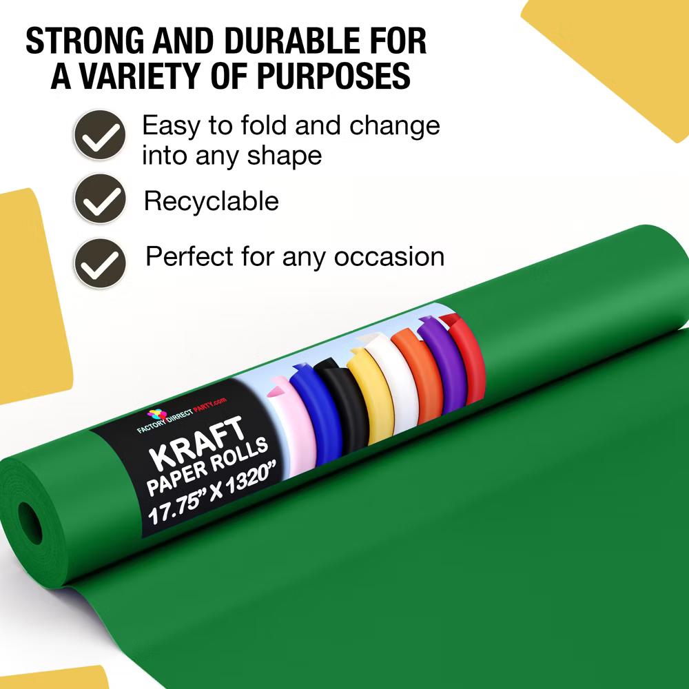 Exquisite Colored Kraft Paper Roll 17.5 In 110 Ft Kraft Wrapping Paper Craft Paper Shipping Paper Kraft Paper Roll Gift Wrap - Image 11